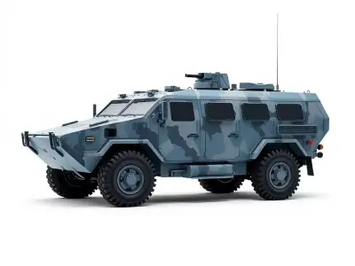 Camouflage Military Vehicle model pack Low-poly 3D model