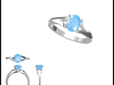 JCD Format Antique color stone rings design 3D print model