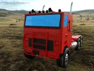 Flate nose truck Low-poly 3D model