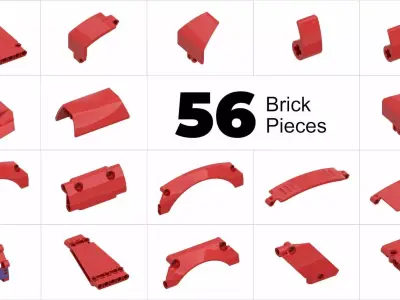 TwindBricks3D - 56 Technic Pane collection 3D print model