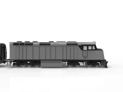 Low Poly Long Train FBX Gamer or Render Low-poly 3D model