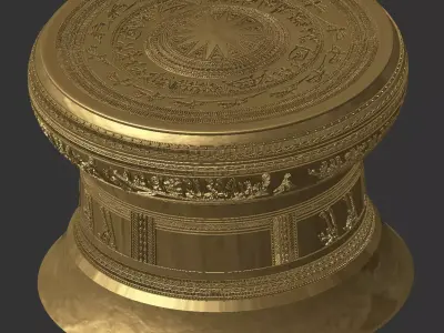 Antiquated Bronze Drum 3D print model