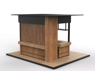  coffee bar counter 3D model