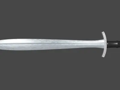 Xyphos sword with Caroling handle Low-poly 3D model