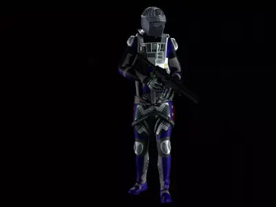 Robot Soldier - Assault Soldier Low-poly 3D model 26