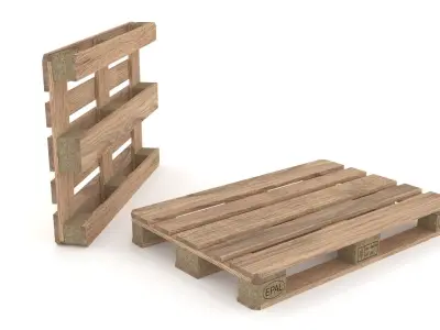Wooden pallet 3D model 5