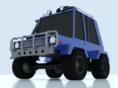 Low poly offroad jeep Free low-poly 3D model