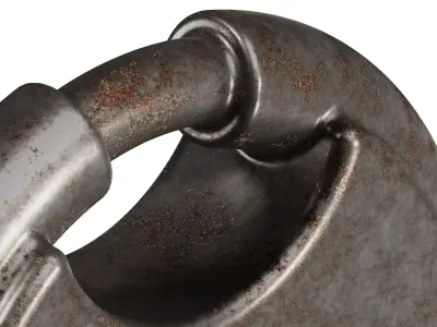 Rusty Steel Round Padlock 3D model
