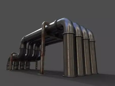 Pipe air conditioning prt1 low-poly 3D model Low-poly 3D model