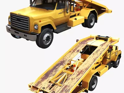 80s Hauler tow truck Low-poly 3D model