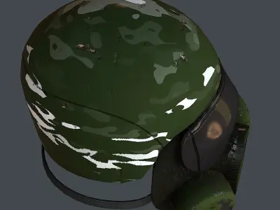 Gas mask helmet 3d model scifi Low-poly Low-poly 3D model Low-poly 3D model 27