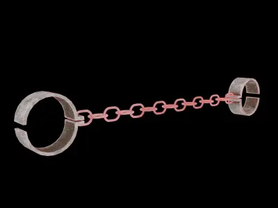 Medieval handcuffs Low-poly 3D model