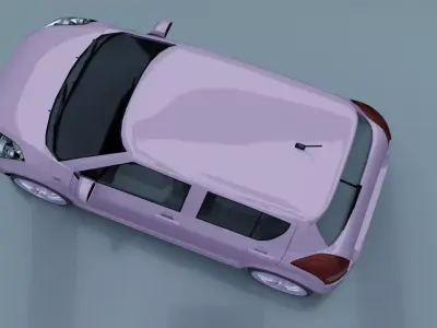 Generic pink hatchback 3D model