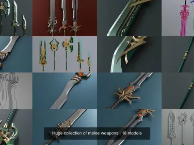Huge collection of melee weapons 3D Model Pack