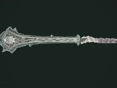 Undead two handed sword Low-poly 3D model