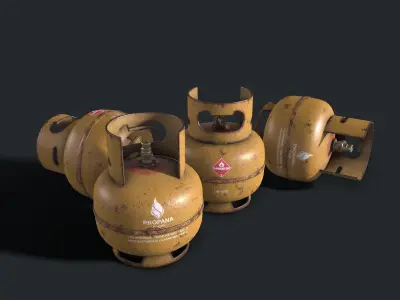 3kg Gas Cylinder Low-poly 3D model
