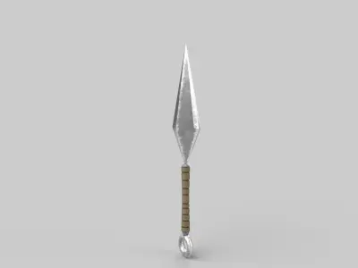 Kunai silver sword Low-poly 3D model