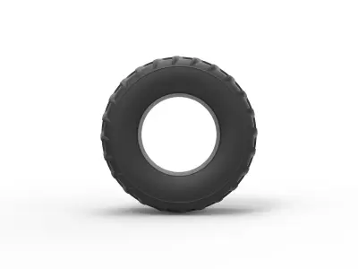 Dune buggy rear tire 15 Scale 1 to 25 3D print model