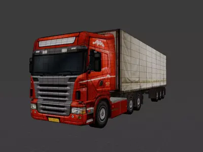  European Cargo Truck 8x4 Low-poly 3D model