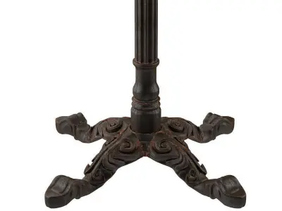 Cast Iron and Wood Restaurant Table Square 3D model