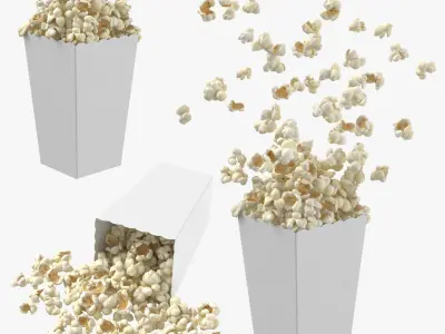 Popcorn Boxes Collection 3D model