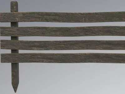Wooden Fence Low-poly 3D model buy