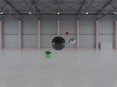 HDRI - Airplane Hangar Interior 7b - 8192x4096 Texture