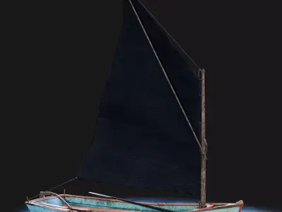 Sailing boat Penobscot 14 3D model Low-poly 3D model