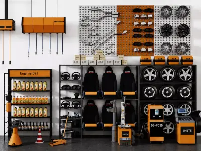 Automotive Repair Garage Equipment Collection 3D model