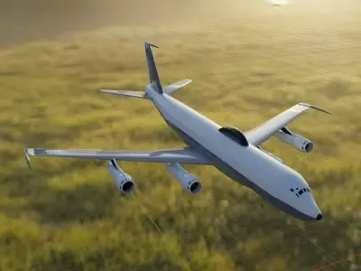 Fictional Quad Engine 1950s ELINT E-6 Inspired Low-poly 3D model