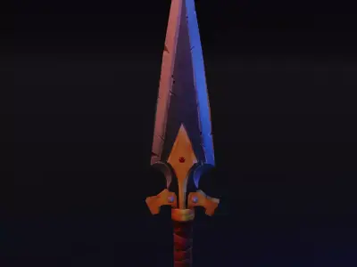 Dagger sword Low-poly 3D model 3