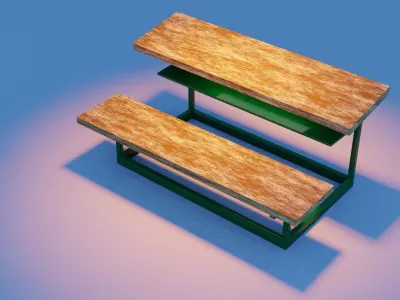 OLD SCHOOL BENCH Free low-poly 3D model