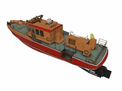Towboat Low-poly PBR Low-poly 3D model