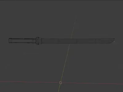 Game Ready Sword 3D model samurai Low-poly 3D model