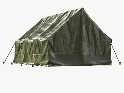 Tent PBR Game Ready camouflage Low-poly 3D model