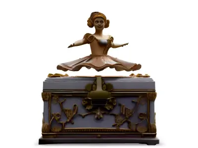 Elegant Ballerina Music Box 3D Model Low-poly 3D model