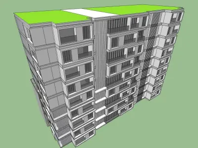 modern commercial building sketchup model 3D model