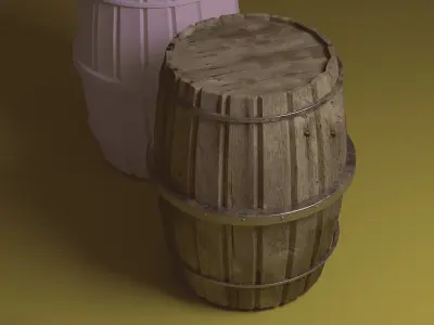 wine wood barrel 3D model