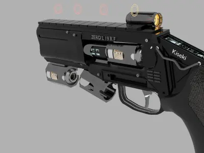 Zero L 19 R F sci fi revolver Low-poly 3D model