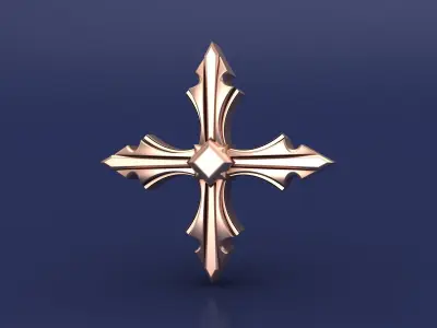Sparkle 4 pointed Star Trident  Art Model For Jewelry Part  3D print model