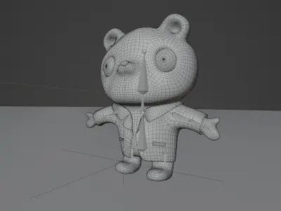 Cute 3d Panda Model Ready for Animation Low-poly 3D model