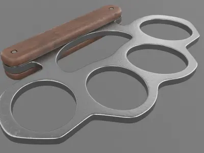 Knuckle pair of metal fists 3D model