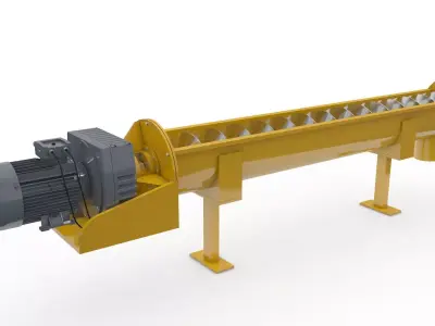 Screw Conveyor Adjustable and Rigged 3D model