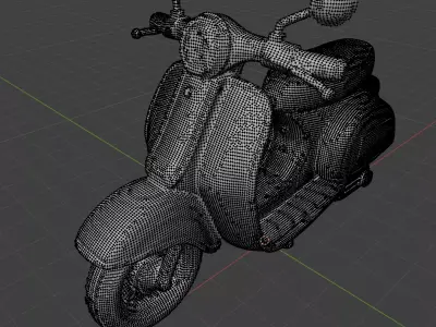 Retro Charm Scooter 3D model