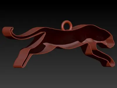 Panther Pendant Hollow light weight jewelry 3D print model