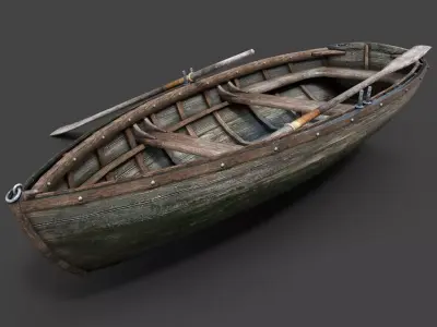 Classic Wooden Speedboat Hyper Detailed Maritime 3D Model 3D model