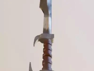 Lowpoly pbr knife metal sword Free low-poly 3D model