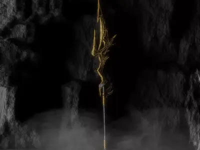 Stylized Dark Fantasy Weapon Free low-poly 3D model