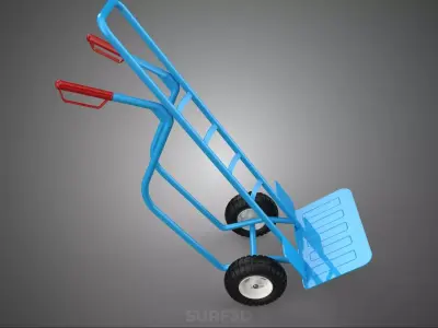 TWO WHEELER HAND TRUCK PALLET HANDTRUCK TRANSPORT PLATFORM LOAD 3D model