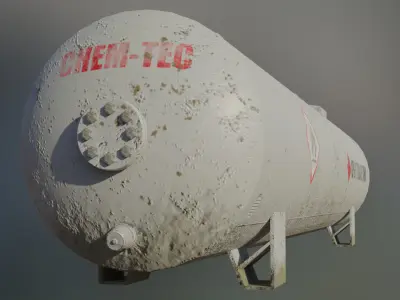 Industrial liquid petroleum gas storage tank 3D model